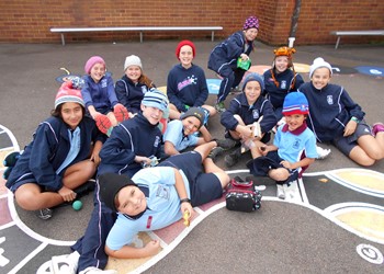 Beanie for Brain Cancer day at St Peter’s IMAGE