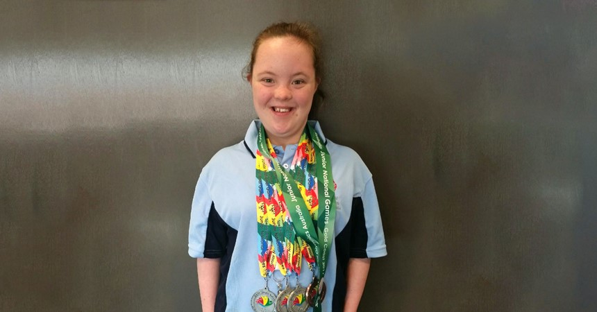 Megan wins five medals at the Special Olympics  IMAGE