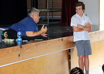 A rolling success - John Coutis delivers life-changing talk to students  IMAGE