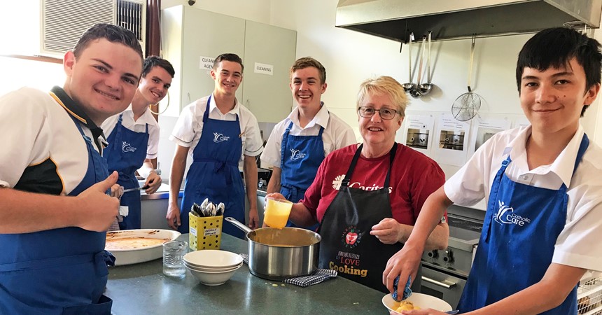 St Clare’s volunteers at Community Kitchen IMAGE
