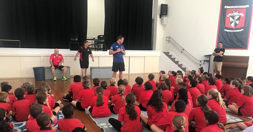 Newcastle Knights players adopt schools across the Diocese IMAGE