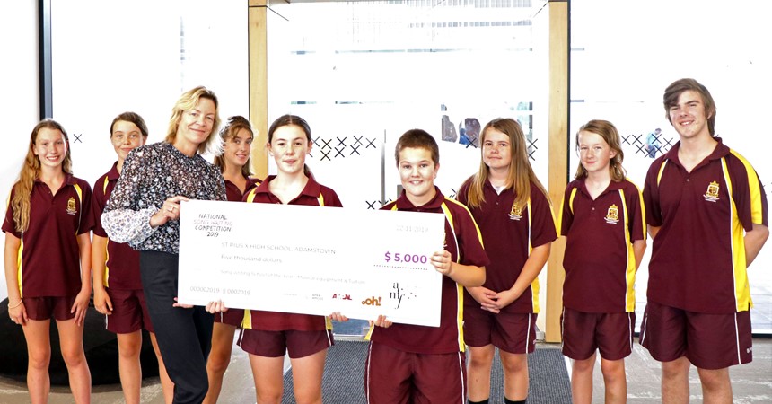 St Pius X Awarded School National Songwriting Winners  IMAGE