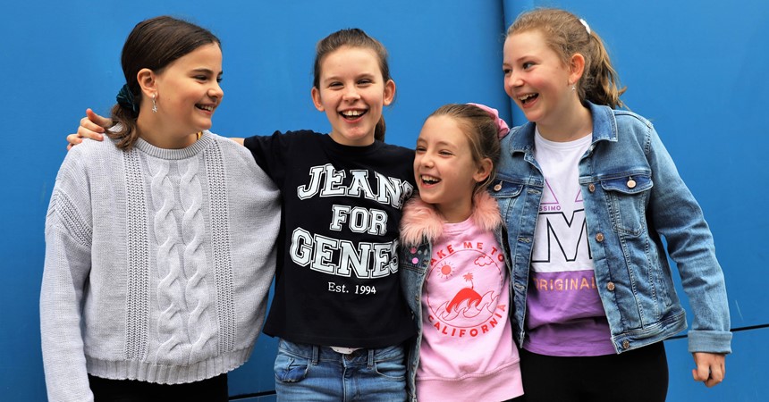 Students at St Therese’s don denim to help fund medical research IMAGE
