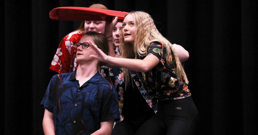 Students take the stage for the Diocesan Theatresports Competition  IMAGE