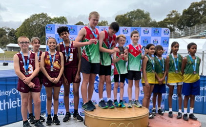 Image:St Pius X Primary School, Windale claim the silver medal in the elusive Nigel Bagley Relay